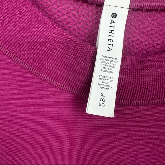 Athleta Fitted Long Sleeve Shirt Plum Pink Size XL | AF421 - Picture 3 of 6
